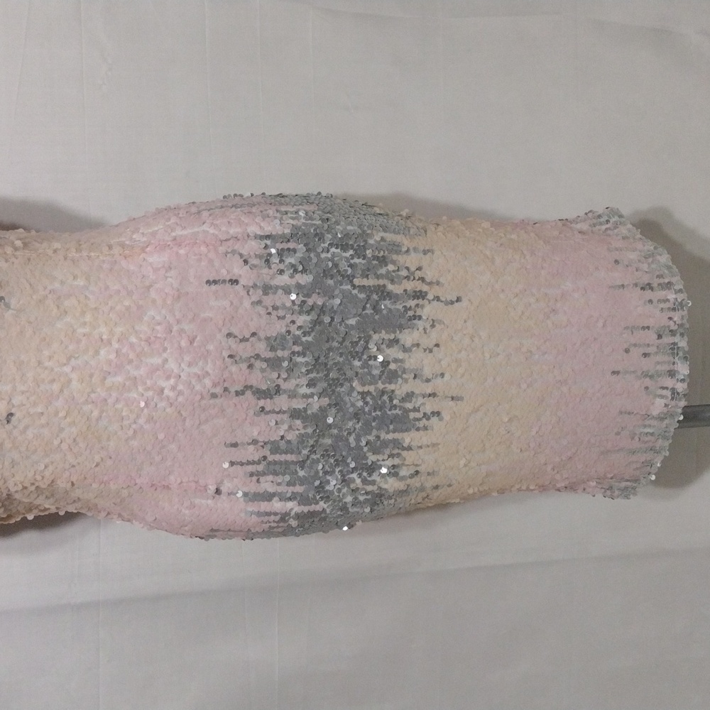 L’Atiste NWT Ombre Sequin Bodycon Dress Strapless High Neck Party Cocktail Large - Picture 5 of 16